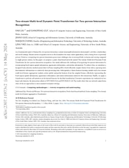 Two-stream Multi-level Dynamic Point Transformer for Two-person
  Interaction Recognition