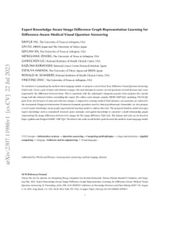 Expert Knowledge-Aware Image Difference Graph Representation Learning
  for Difference-Aware Medical Visual Question Answering