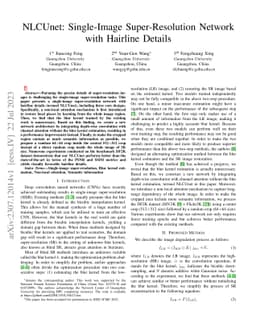 NLCUnet: Single-Image Super-Resolution Network with Hairline Details