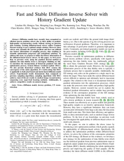 Fast and Stable Diffusion Inverse Solver with History Gradient Update