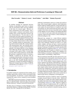 DIP-RL: Demonstration-Inferred Preference Learning in Minecraft