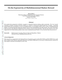 On the Expressivity of Multidimensional Markov Reward