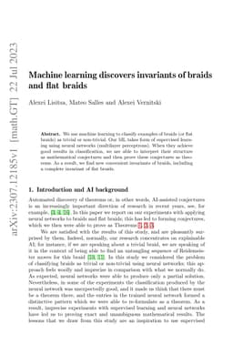 Machine learning discovers invariants of braids and flat braids