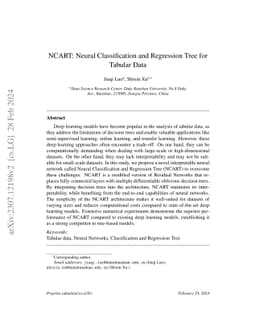 NCART: Neural Classification and Regression Tree for Tabular Data