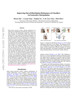 Improving Out-of-Distribution Robustness of Classifiers via Generative
  Interpolation