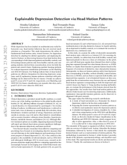 Explainable Depression Detection via Head Motion Patterns