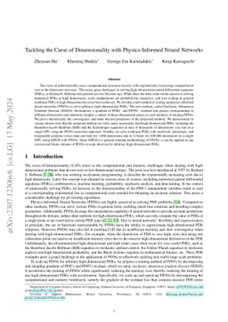 Tackling the Curse of Dimensionality with Physics-Informed Neural
  Networks