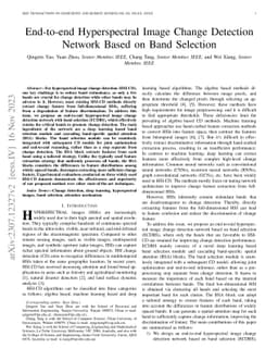 End-to-end Hyperspectral Image Change Detection Network Based on Band
  Selection