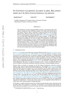 In-Context Learning Learns Label Relationships but Is Not Conventional
  Learning