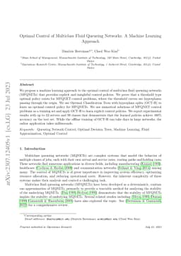 Optimal Control of Multiclass Fluid Queueing Networks: A Machine
  Learning Approach
