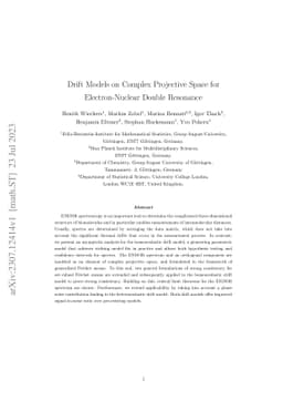 Drift Models on Complex Projective Space for Electron-Nuclear Double
  Resonance