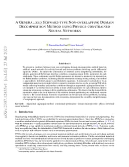 A Generalized Schwarz-type Non-overlapping Domain Decomposition Method
  using Physics-constrained Neural Networks