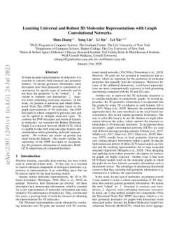 Learning Universal and Robust 3D Molecular Representations with Graph
  Convolutional Networks