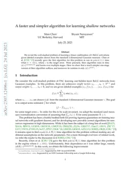 A faster and simpler algorithm for learning shallow networks