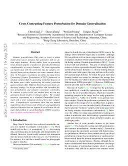 Cross Contrasting Feature Perturbation for Domain Generalization