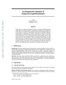 An Empirical Evaluation of Temporal Graph Benchmark
