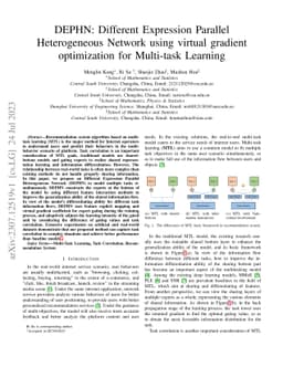 DEPHN: Different Expression Parallel Heterogeneous Network using virtual
  gradient optimization for Multi-task Learning