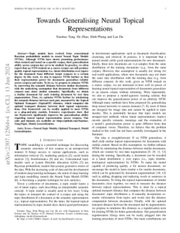 Towards Generalising Neural Topical Representations