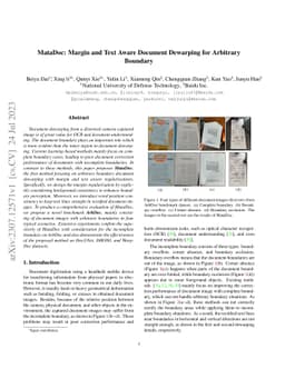 MataDoc: Margin and Text Aware Document Dewarping for Arbitrary Boundary