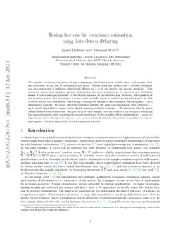 Tuning-free one-bit covariance estimation using data-driven dithering