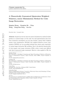 A Theoretically Guaranteed Quaternion Weighted Schatten p-norm
  Minimization Method for Color Image Restoration