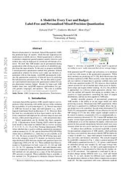 A Model for Every User and Budget: Label-Free and Personalized
  Mixed-Precision Quantization