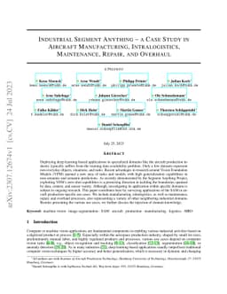 Industrial Segment Anything -- a Case Study in Aircraft Manufacturing,
  Intralogistics, Maintenance, Repair, and Overhaul