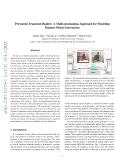 Persistent-Transient Duality: A Multi-mechanism Approach for Modeling
  Human-Object Interaction