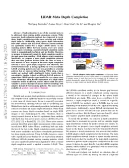 LiDAR Meta Depth Completion