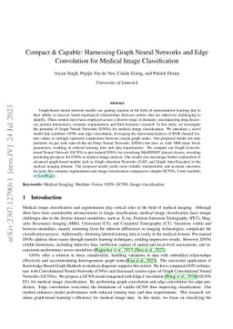 Compact & Capable: Harnessing Graph Neural Networks and Edge Convolution
  for Medical Image Classification