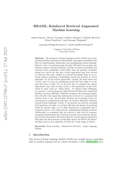 RRAML: Reinforced Retrieval Augmented Machine Learning
