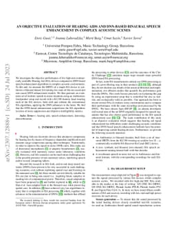 An objective evaluation of Hearing Aids and DNN-based speech enhancement
  in complex acoustic scenes