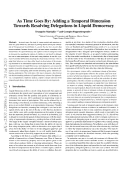 As Time Goes By: Adding a Temporal Dimension Towards Resolving
  Delegations in Liquid Democracy