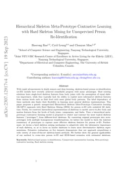 Hierarchical Skeleton Meta-Prototype Contrastive Learning with Hard
  Skeleton Mining for Unsupervised Person Re-Identification