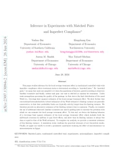 Inference in Experiments with Matched Pairs and Imperfect Compliance