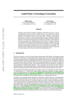 Label Noise: Correcting a Correction