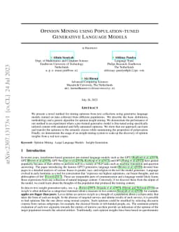 Opinion Mining Using Population-tuned Generative Language Models