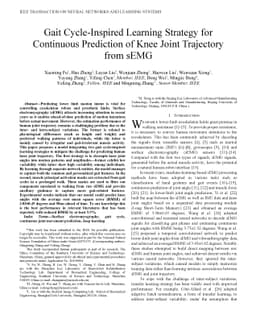 Gait Cycle-Inspired Learning Strategy for Continuous Prediction of Knee
  Joint Trajectory from sEMG