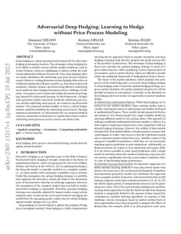 Adversarial Deep Hedging: Learning to Hedge without Price Process
  Modeling