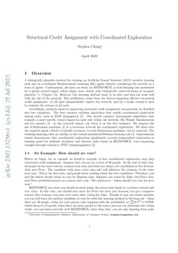 Structural Credit Assignment with Coordinated Exploration