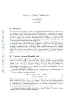 Unbiased Weight Maximization
