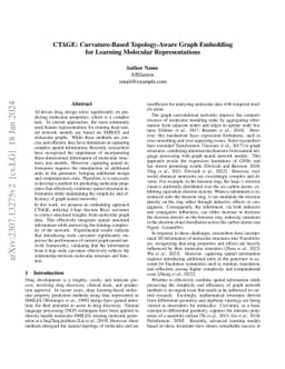 CTAGE: Curvature-Based Topology-Aware Graph Embedding for Learning
  Molecular Representations