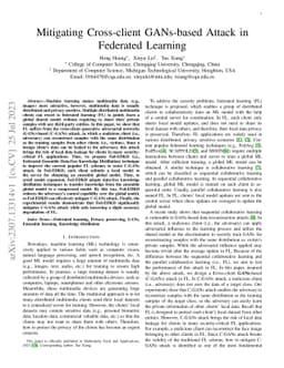 Mitigating Cross-client GANs-based Attack in Federated Learning