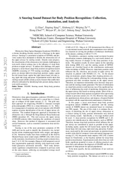 A Snoring Sound Dataset for Body Position Recognition: Collection,
  Annotation, and Analysis