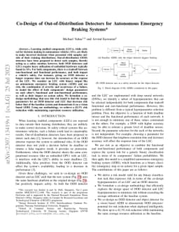Co-Design of Out-of-Distribution Detectors for Autonomous Emergency
  Braking Systems
