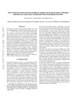 Non Intrusive Intelligibility Predictor for Hearing Impaired Individuals
  using Self Supervised Speech Representations