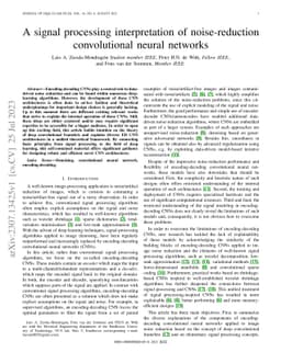 A signal processing interpretation of noise-reduction convolutional
  neural networks