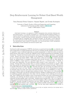 Deep Reinforcement Learning for Robust Goal-Based Wealth Management