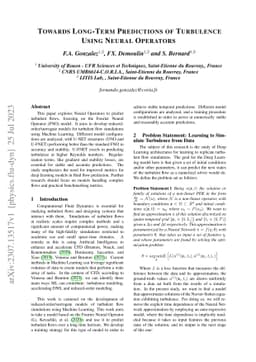 Towards Long-Term predictions of Turbulence using Neural Operators