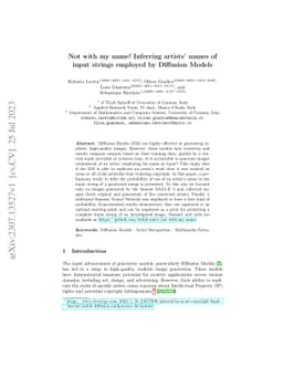 Not with my name! Inferring artists' names of input strings employed by
  Diffusion Models